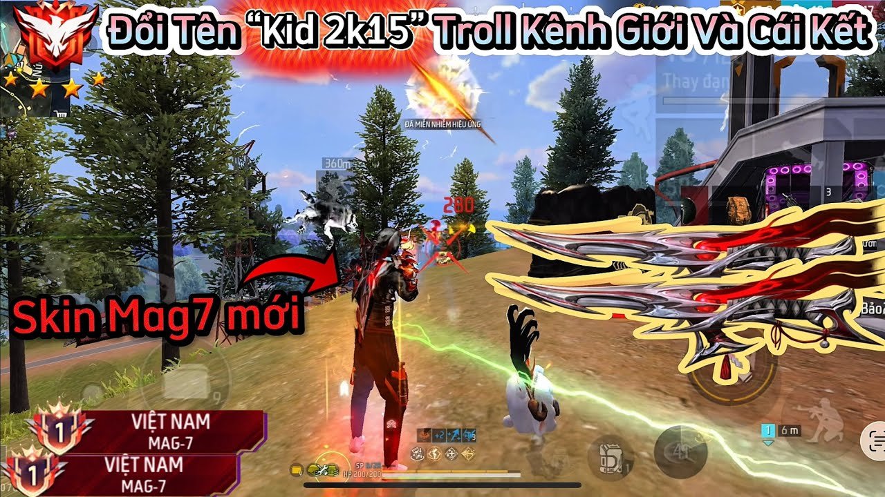 [Free Fire] Thử Đổi Tên “Kid 2K15” Troll Gánh Team Kênh Thế Giới Và Cái Kết Khi Phát Phát Hiện Idol