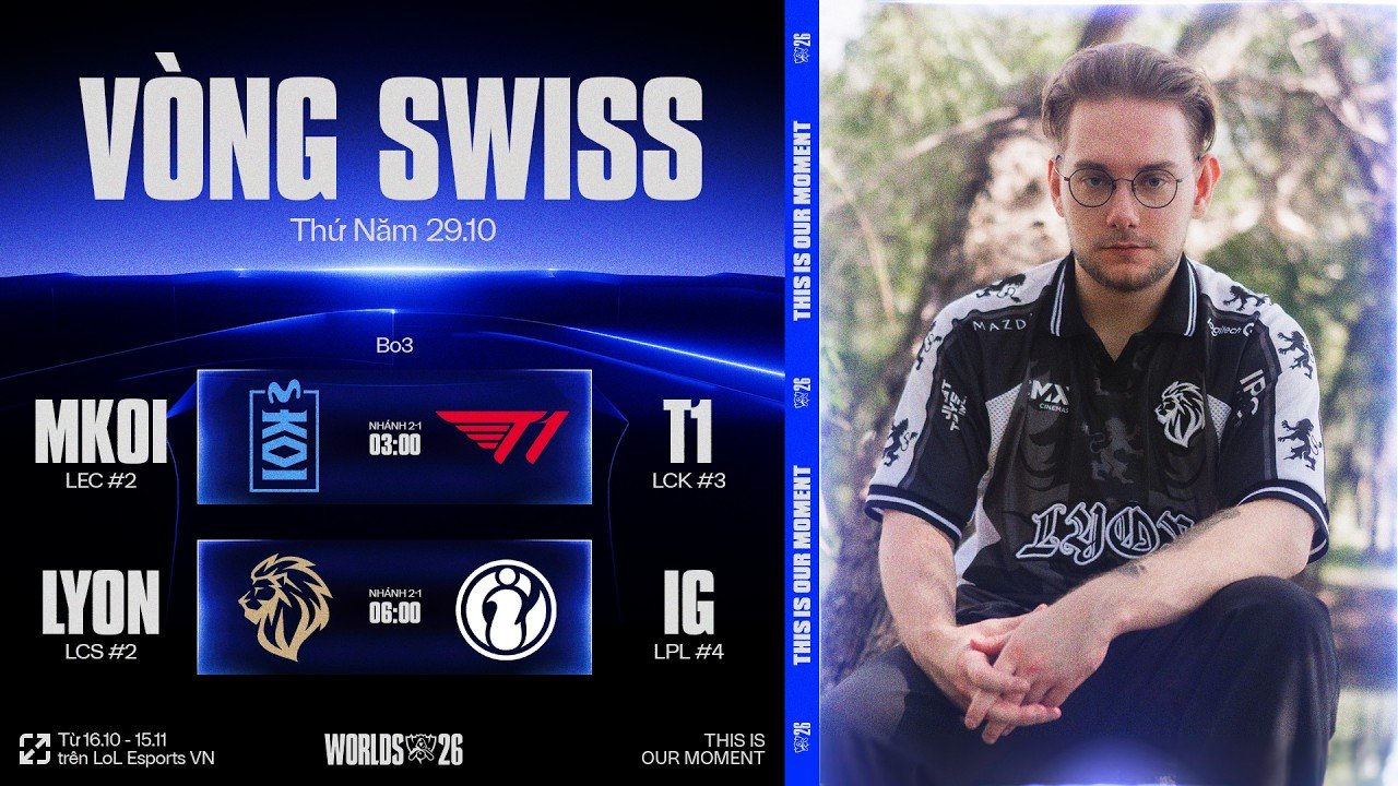 MKOI vs T1 | LYON vs IG | CKTG 2026 - Vòng Swiss Ngày 29.10.2026